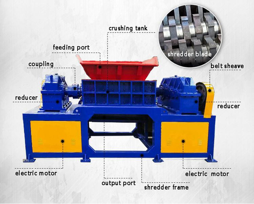 Industrial Double Shaft Shredder Waste Car Plastic Scrap Metal Steel Shredder Machine 2 Shaft Shredder